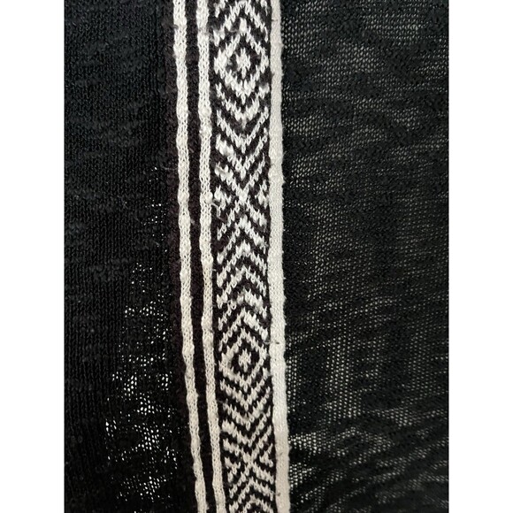 Torrid Black Cardigan Size 3 White Geo Border Open Front - Picture 4 of 7
